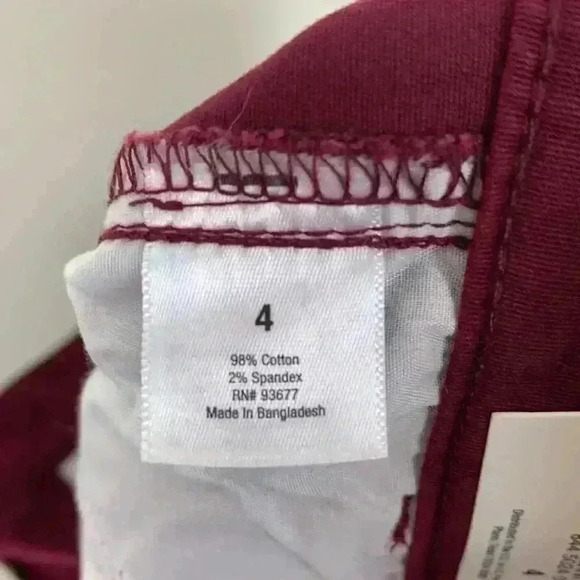 🆕NWT A.N.A Wide Leg Crop In Burgundy Size 4 - Picture 9 of 9